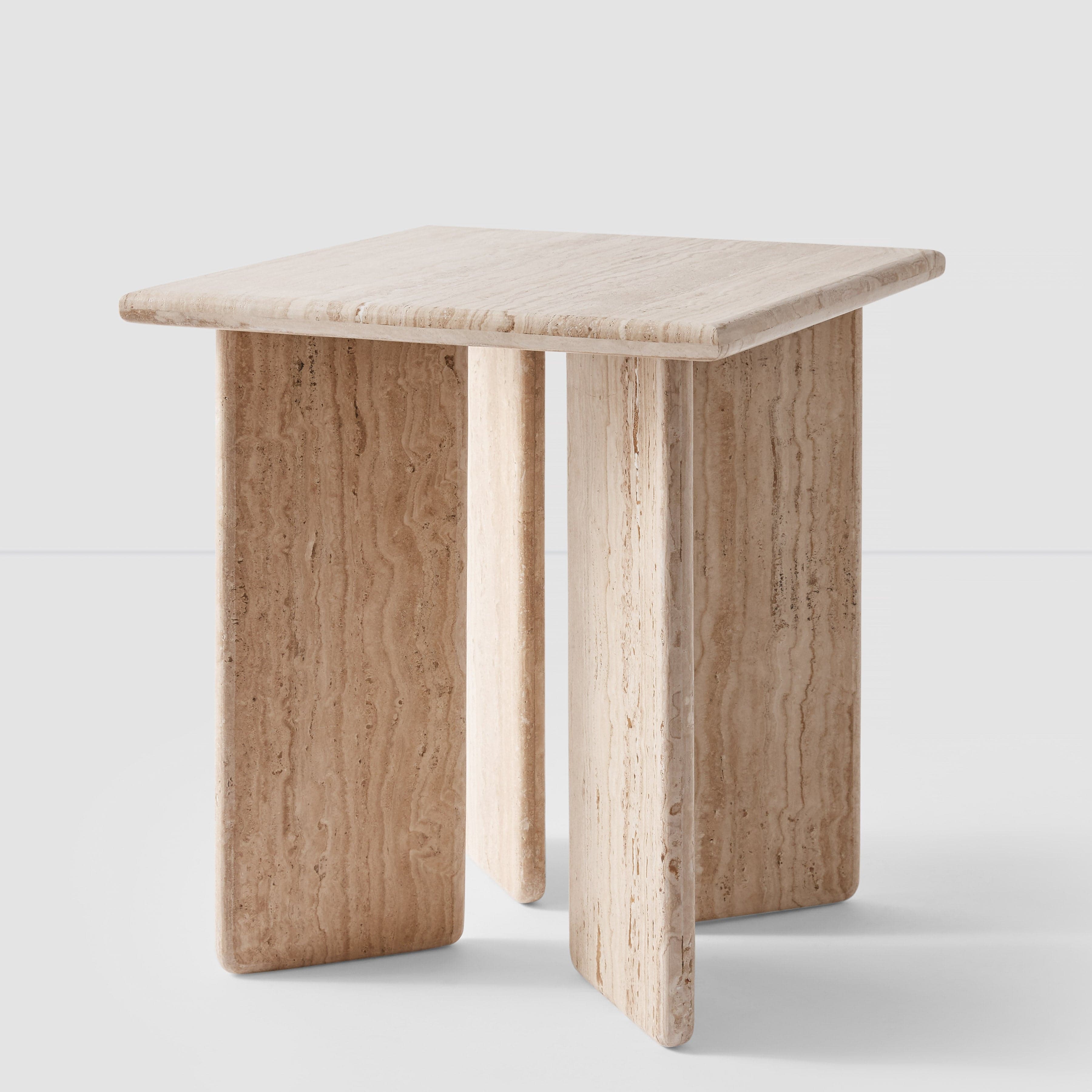 Amata Travertine Side Table – The Citizenry