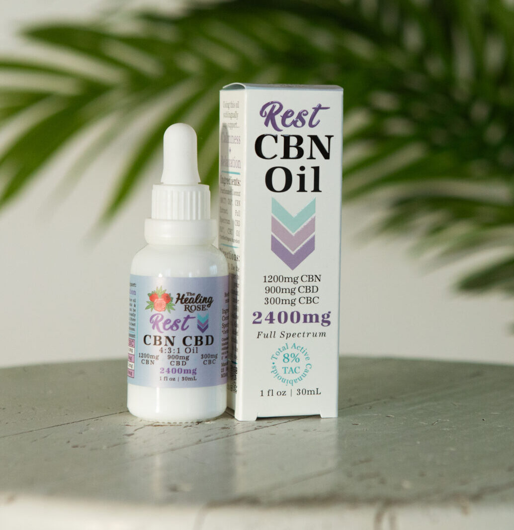 Rest Oil | CBN CBD CBC 3:3:1 | 2100mg Tincture | Healing Rose