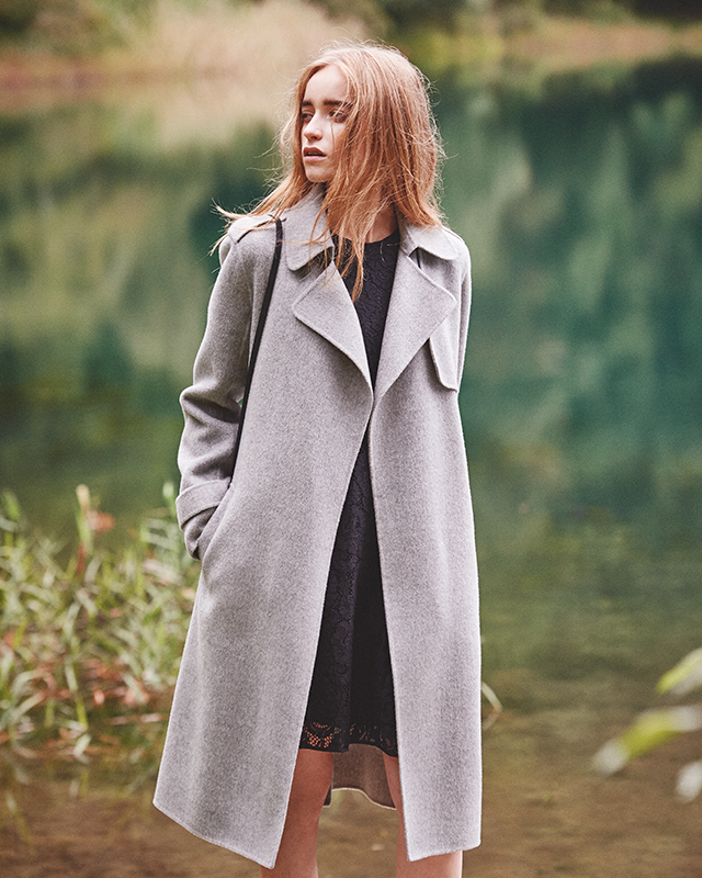 Theory セオリー ライトグレー チェスターコート カシミヤ100% L