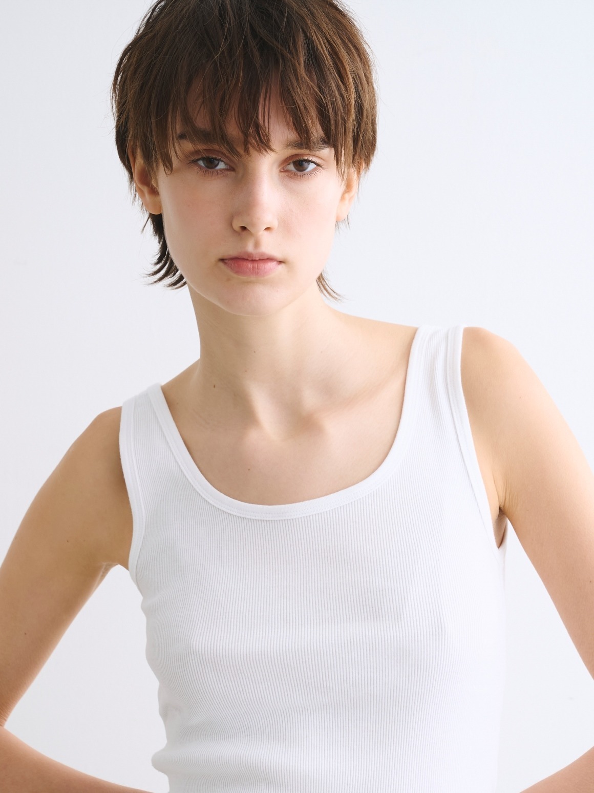 Cotton rib 2×1 tank｜スリードッツ オフィシャルオンラインショップ