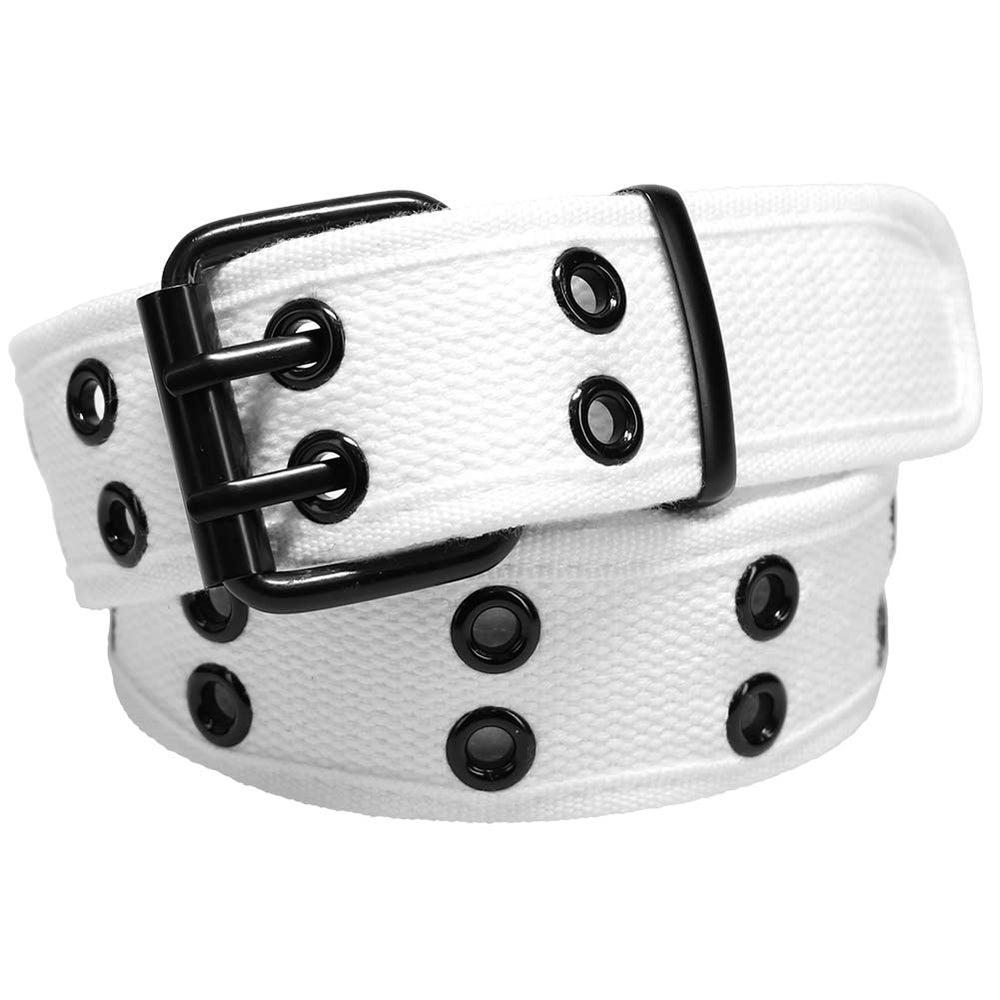 White Double Grommet Belt | Shop at TieMart – TieMart, Inc.