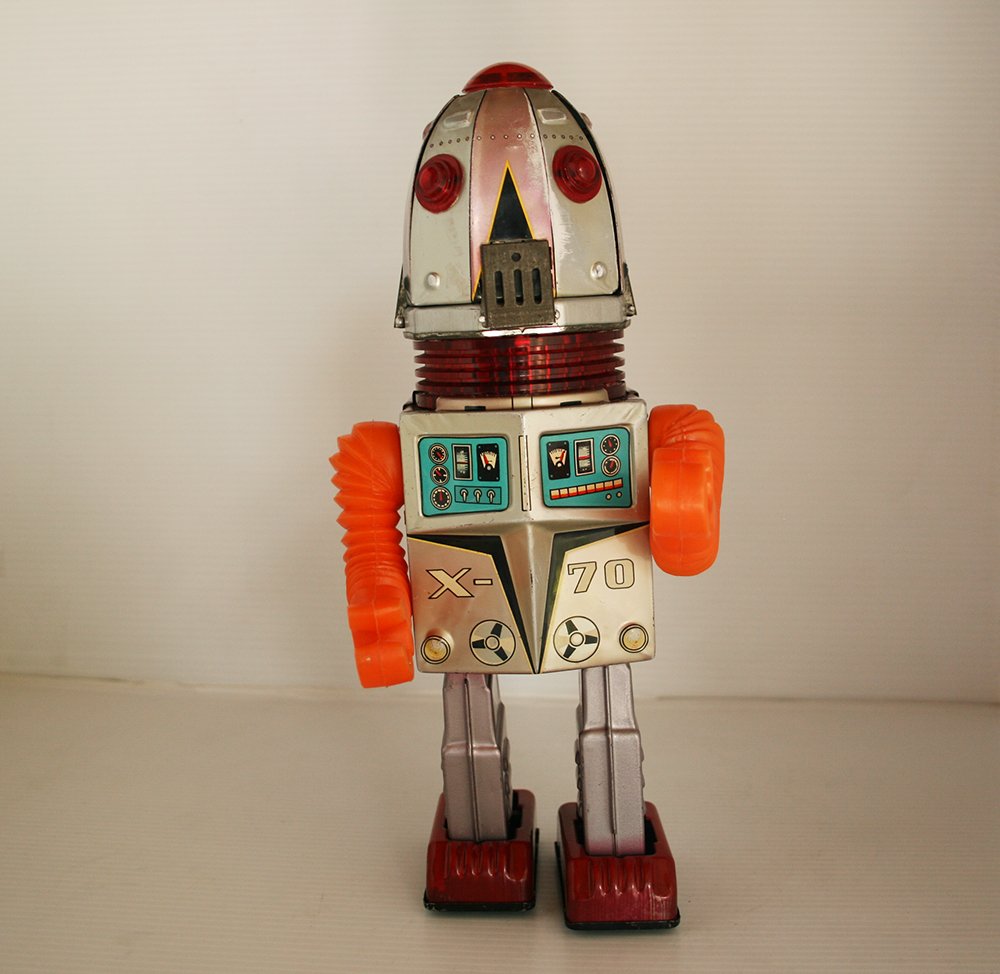 Nomura Japan 60's X-70 Tulip Head Robot Battery Operated 12.25