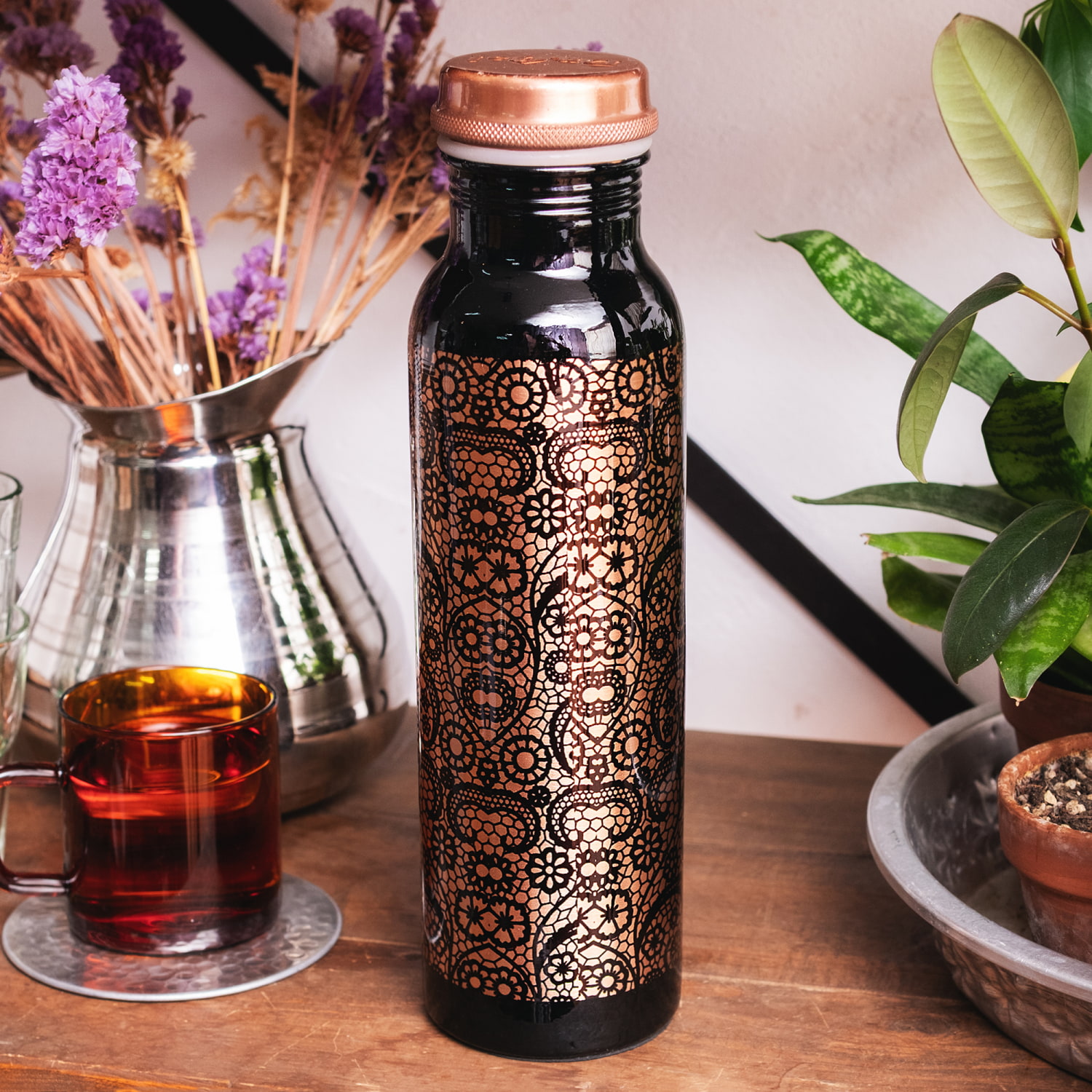 アーユルヴェーダ 高級銅製ウォーターボトル 水筒 マグボトル 水差し