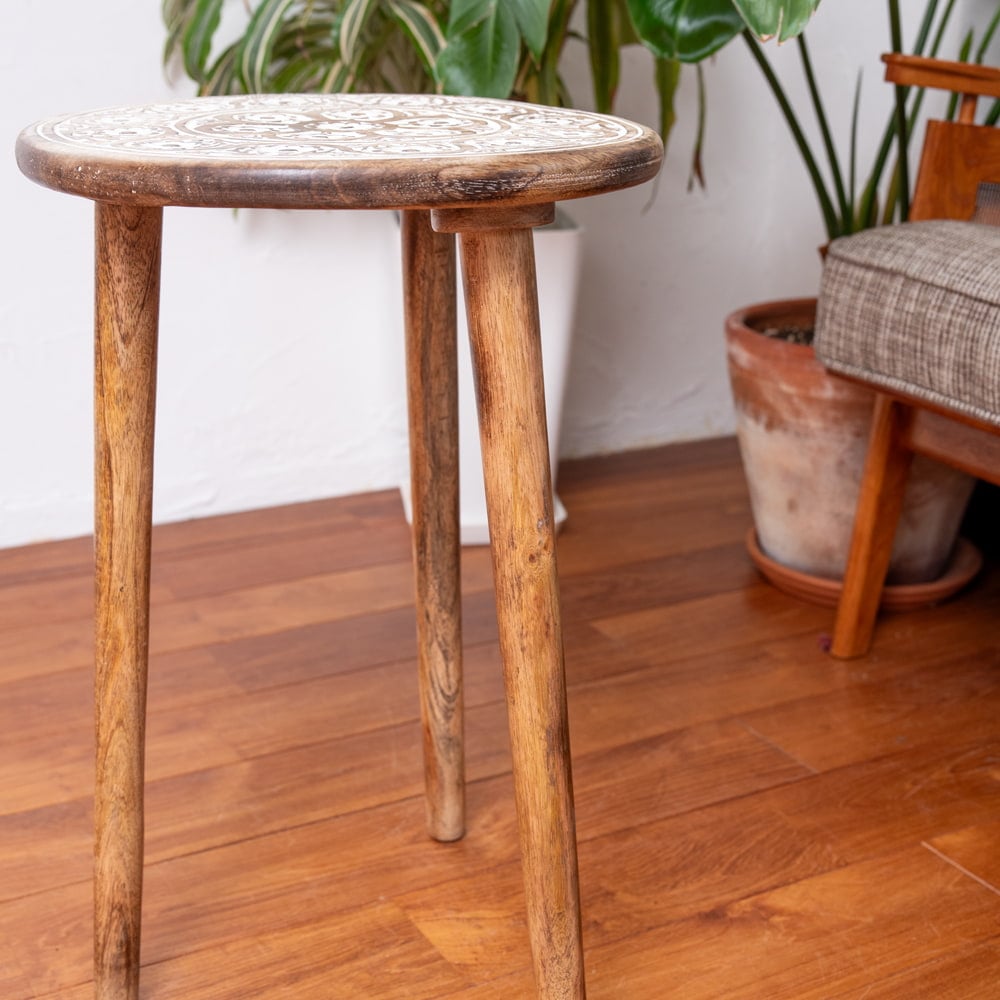 送料無料 スツール アジアン家具 テーブル ナチュラル : インド