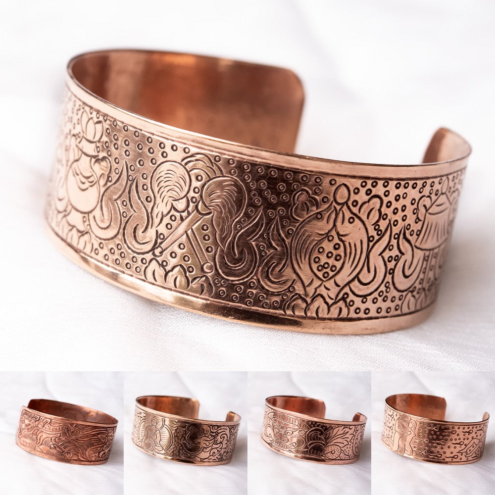 ブレスレット バングル チベット密教 吉祥文様 吉祥文様のメタル