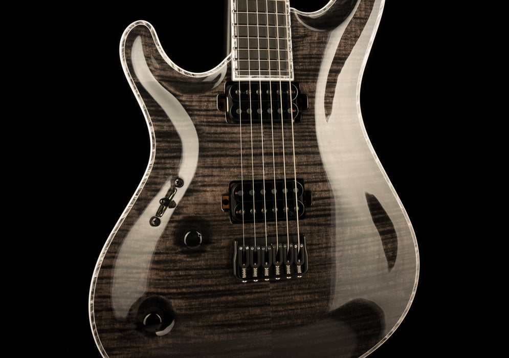 Mayones Left Handed Regius Core 6 Flame Top Gloss Trans Graphite