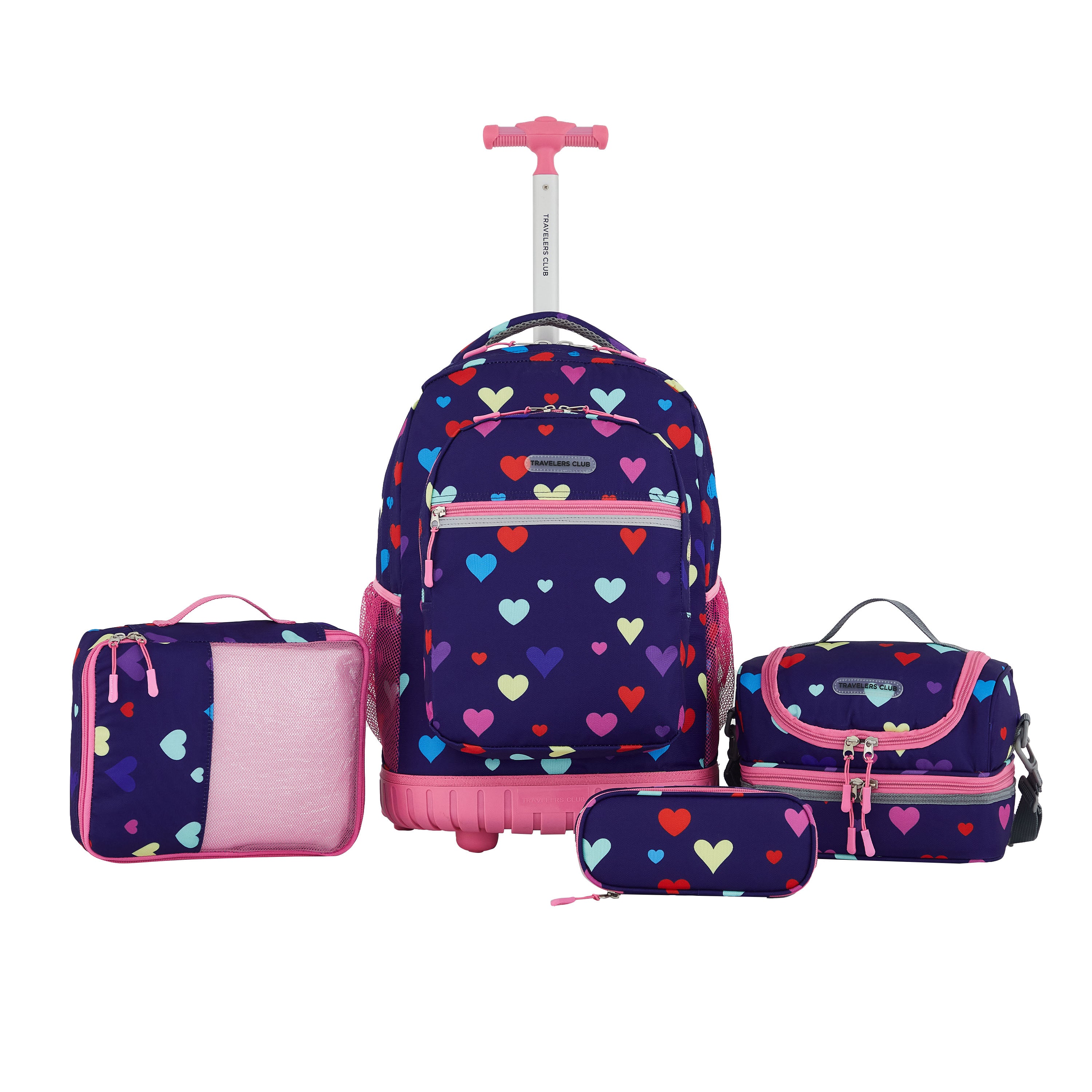 Travelers Club 4 Piece Rolling Backpack and Accessories Set