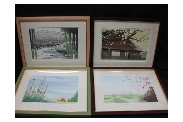 佐野せいじ 木版画 心の故郷十二ヶ月の内 5点セット 佐野せいじ 作 木