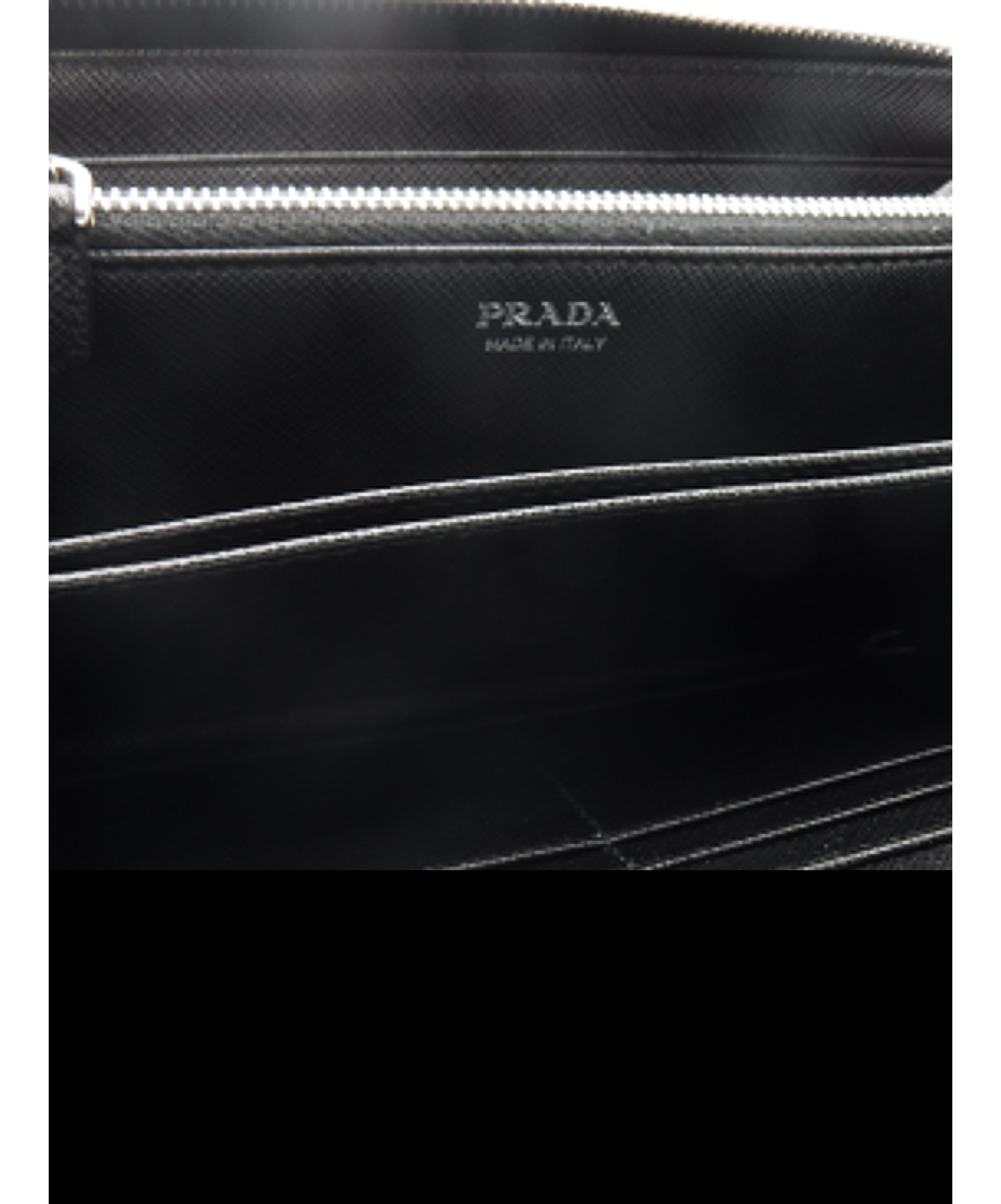 中古・古着通販】PRADA (プラダ) 長財布 ブラック サフィアーノ 1ML506