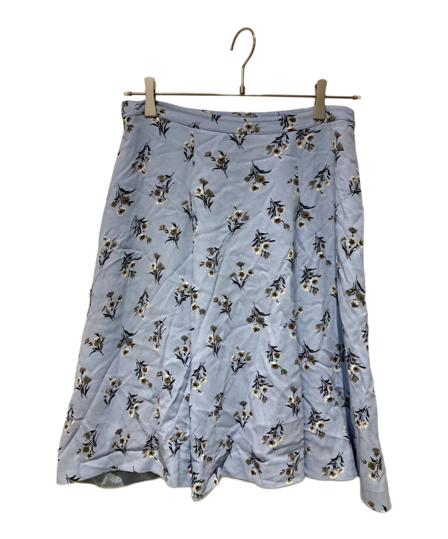 中古・古着通販】PRADA (プラダ) フラワープリントスカート ブルー