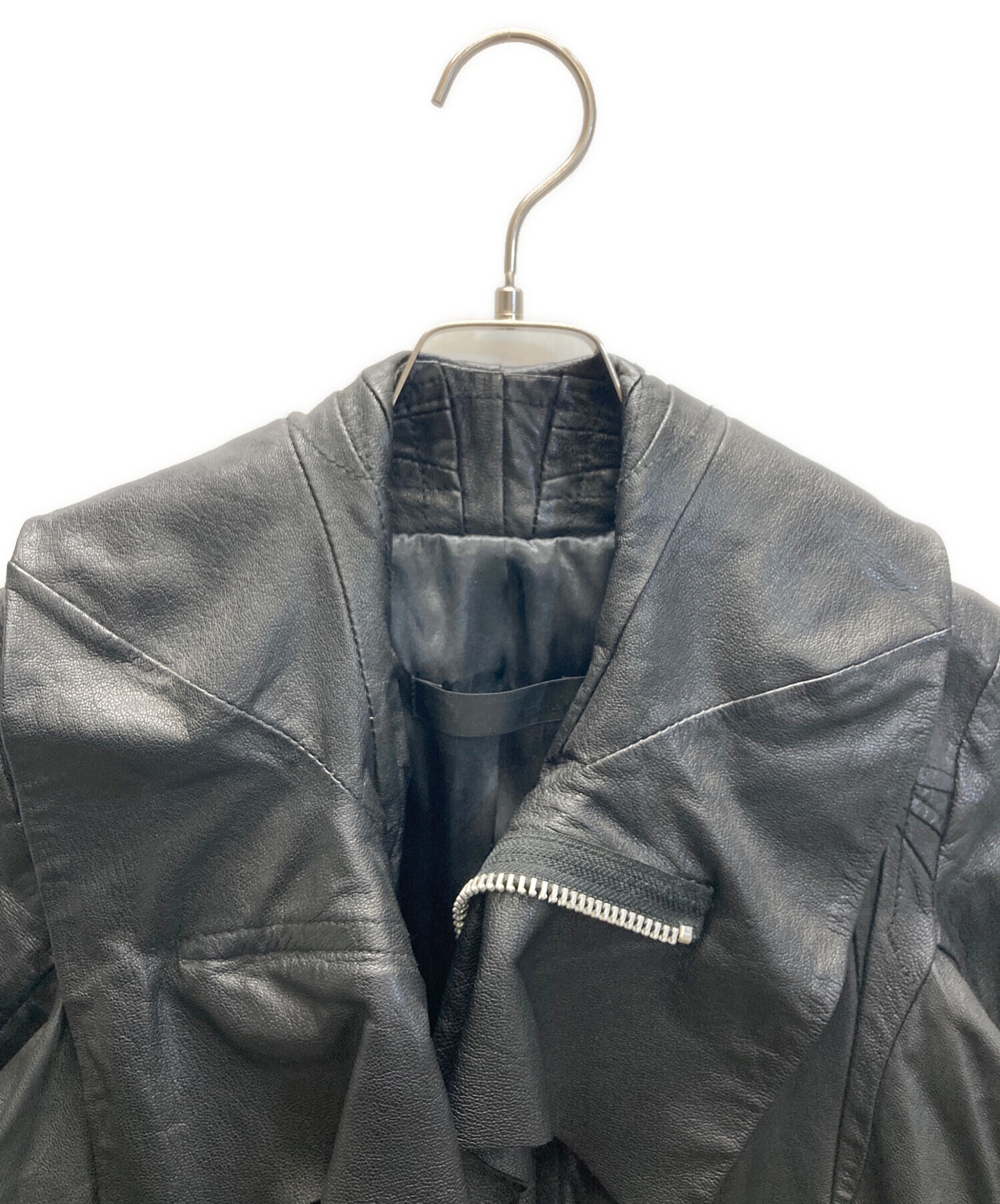 中古・古着通販】EKAM (エカム) 変形ゴートレザージャケット ブラック