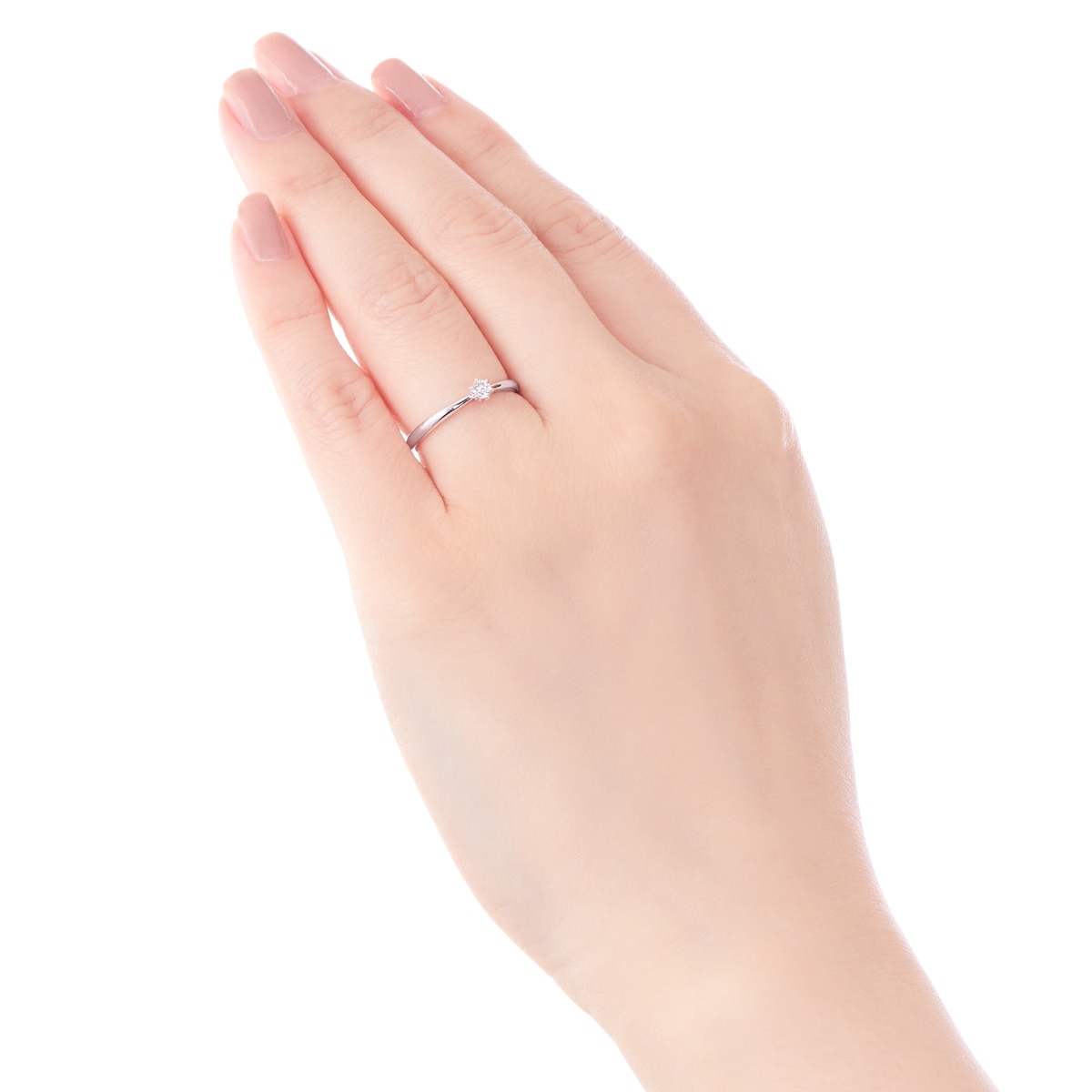 プラチナ鑑定書付ダイヤモンドリング（0.08カラット）(RKR034