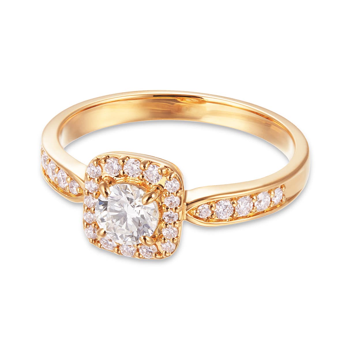 K18イエローゴールド鑑定書付ダイヤモンドリング（0.35カラット