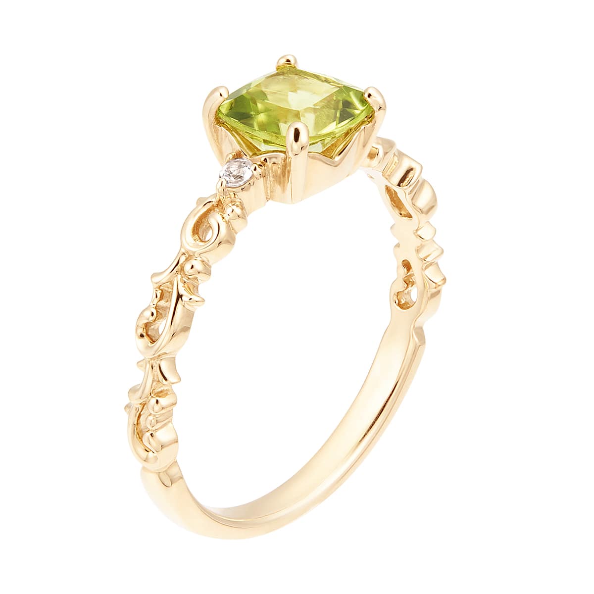 K10イエローゴールドペリドットリング（ピンキーリング）(RFR709-002