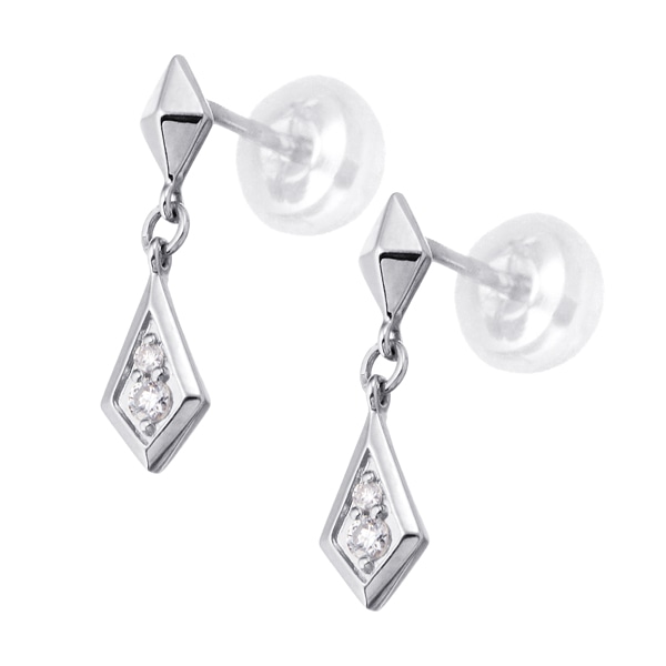 K10ホワイトゴールドダイヤモンドピアス(RPE013-001)|TSUTSUMI