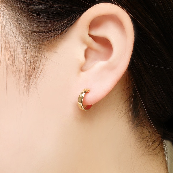 TSUTSUMI K18YGフープピアス 片耳 K18 YG 4㎜ フープピアス(片耳用