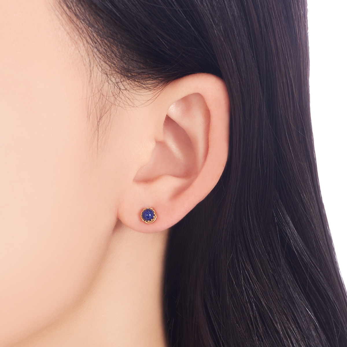 K18イエローゴールドラピスラズリピアス(RPE485-003)|TSUTSUMI