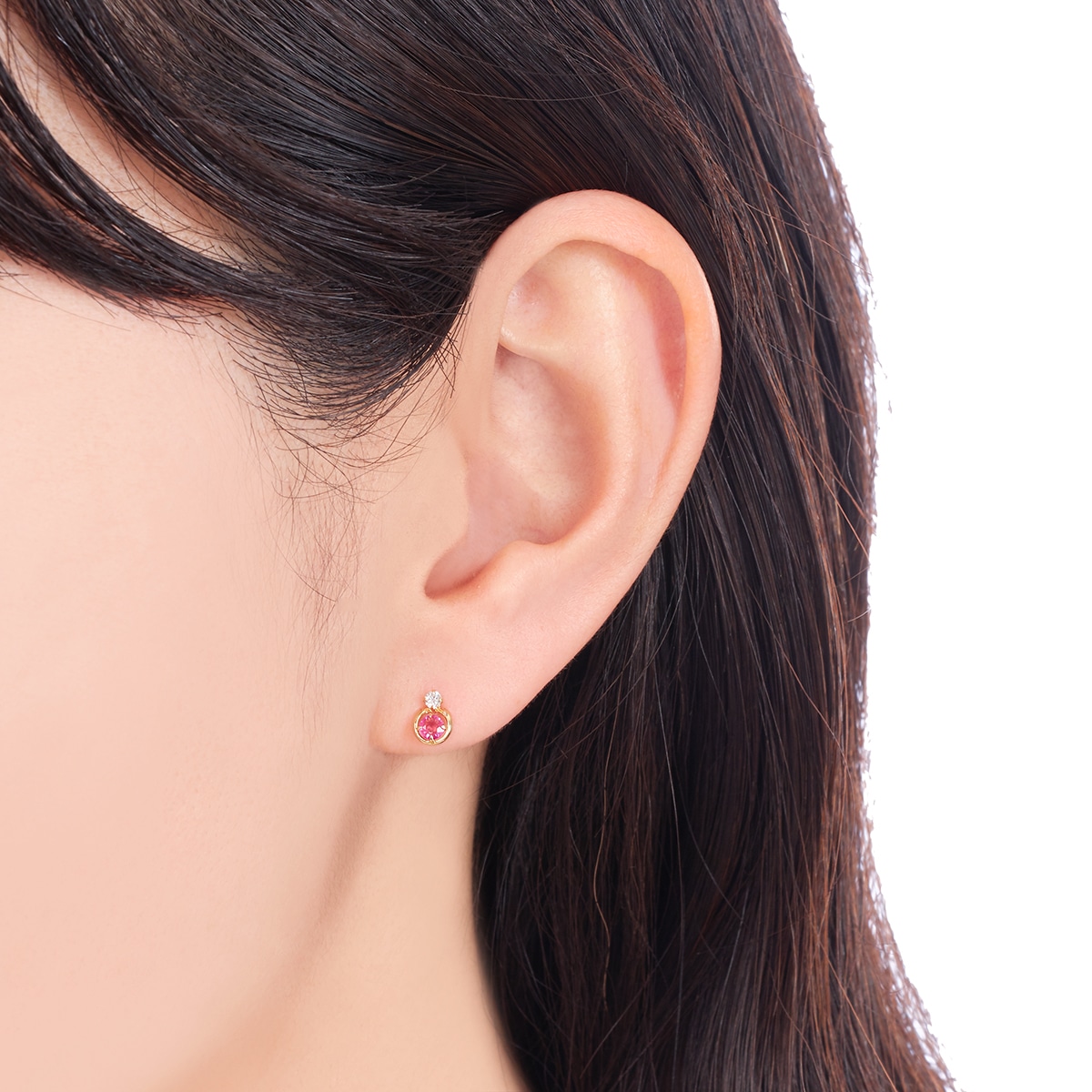 K18イエローゴールドルビーピアス(RPE360-002)|TSUTSUMI（ジュエリー