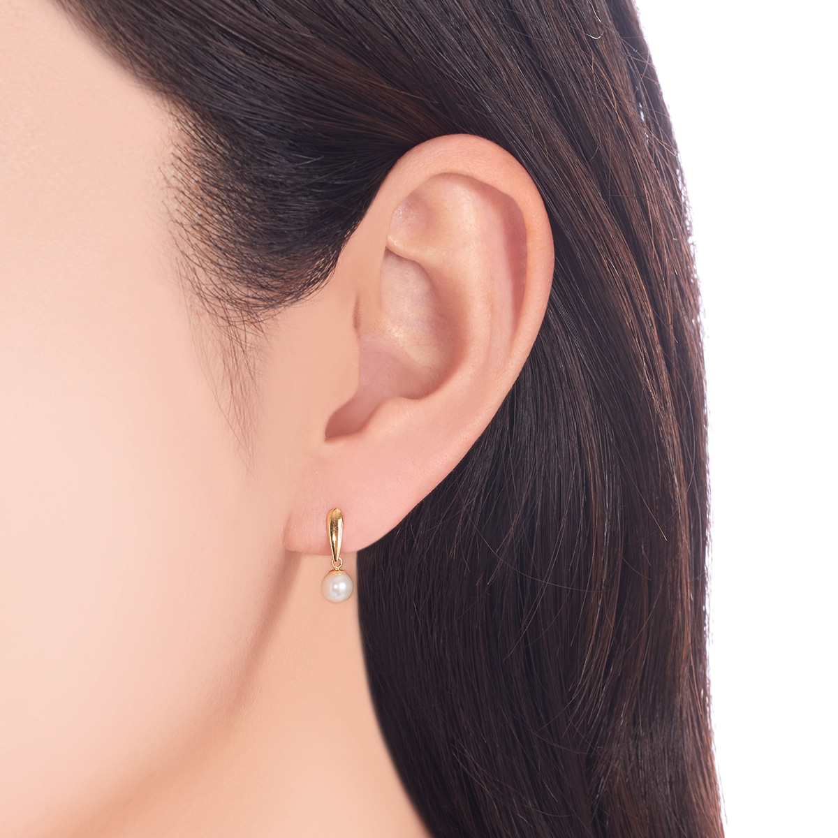 K18イエローゴールド淡水パールピアス（4.5mm）(RPE323-003)|TSUTSUMI