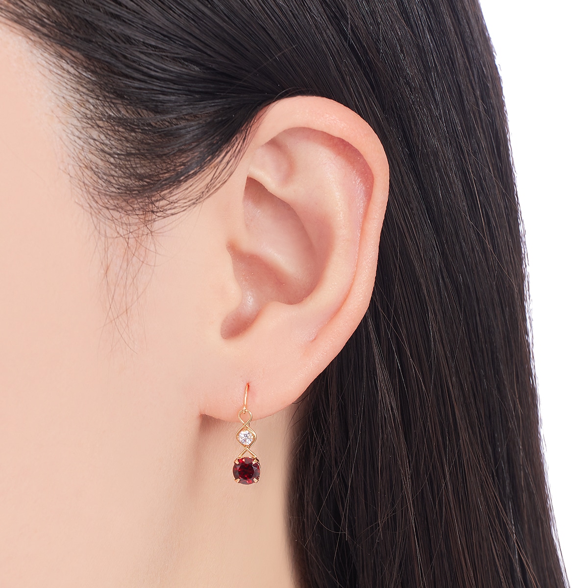 K10イエローゴールドアルマンダインガーネットピアス(RPE710-002