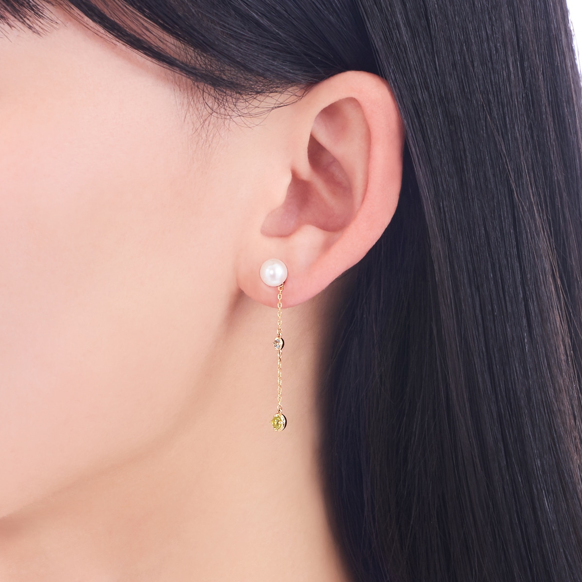 K10イエローゴールドマルチストーンピアス(RPE601-003)|TSUTSUMI