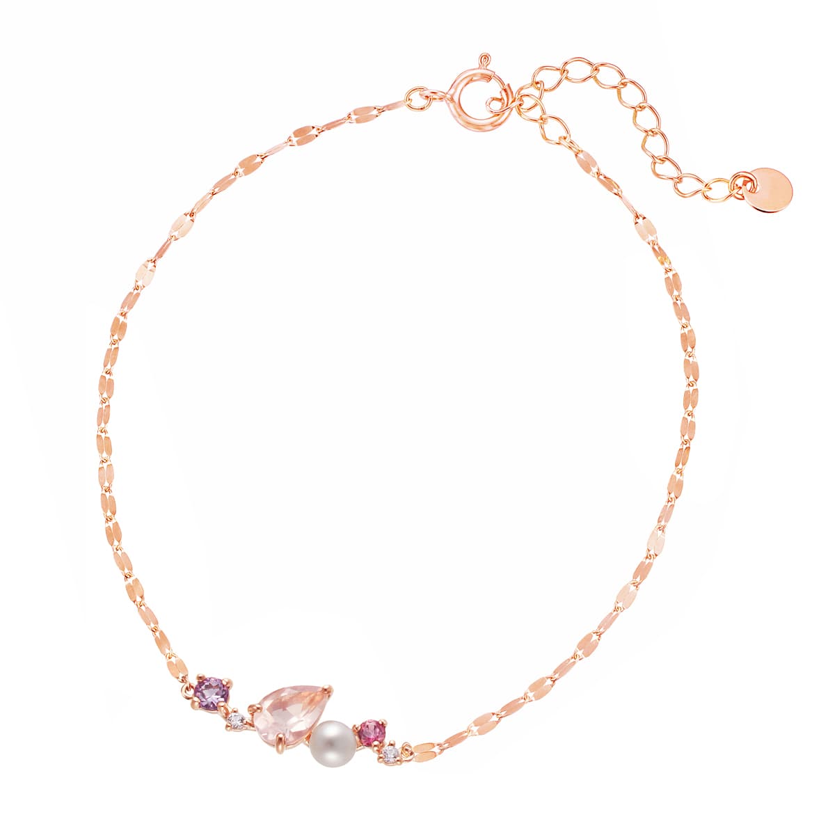 K10ピンクゴールドピンクサファイアブレスレット(RBL475)|TSUTSUMI