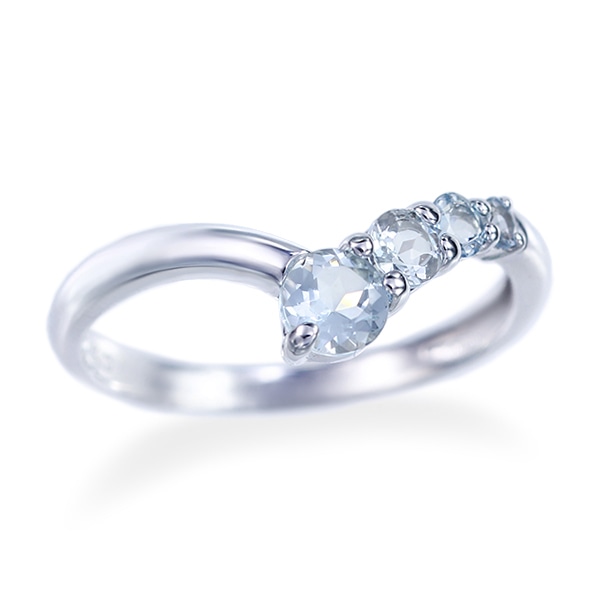 K10ホワイトゴールドアクアマリンリング(RFR466)|TSUTSUMI（ジュエリー