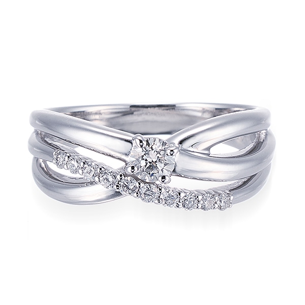 プラチナ鑑定書付ダイヤモンドリング（0.13カラット）(RKR237