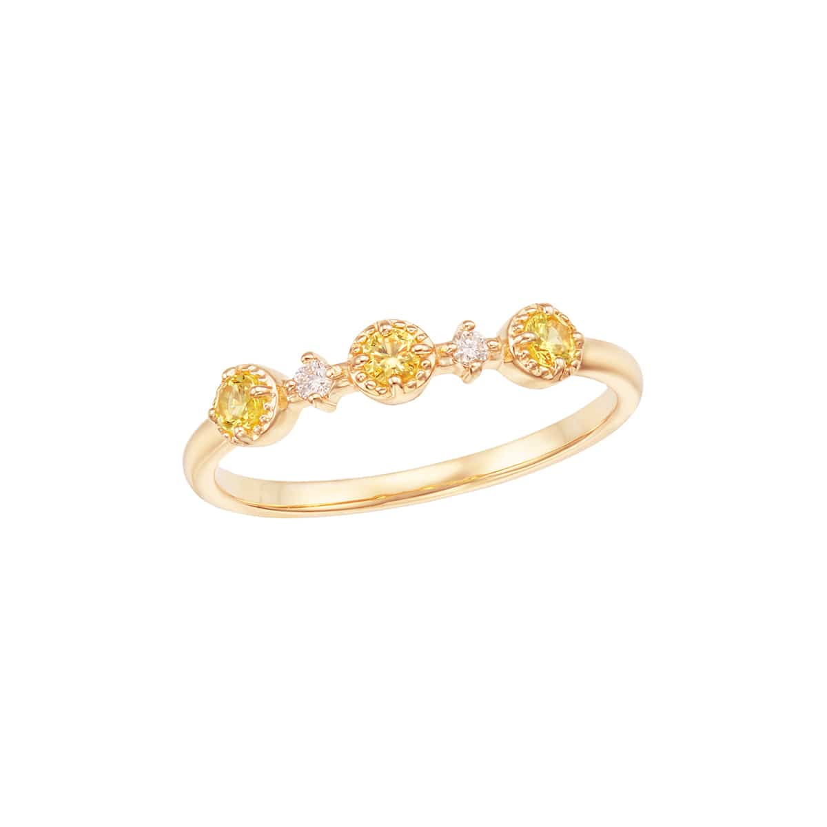 K10イエローゴールドイエローサファイアリング（ピンキーリング