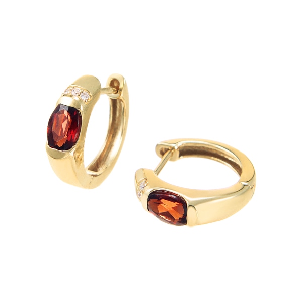 K10イエローゴールドアルマンダインガーネットピアス(RPE333-001