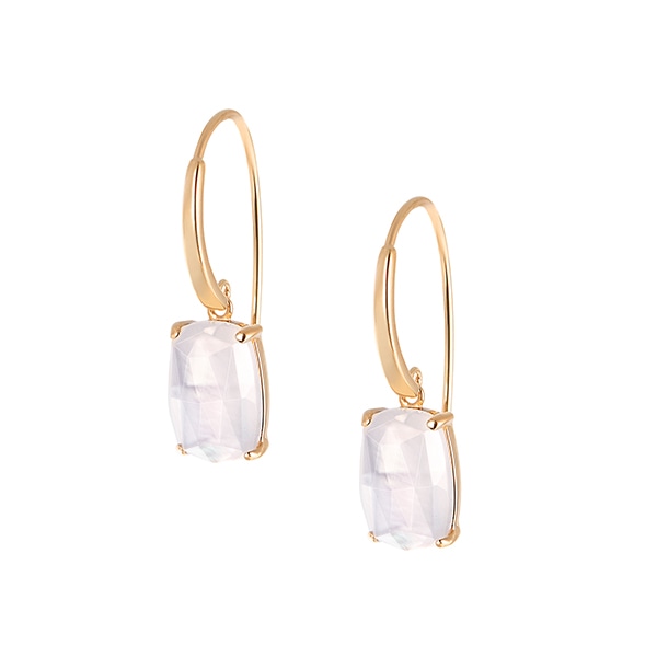 K10イエローゴールドシェル/ロッククリスタルピアス(RPE564-002