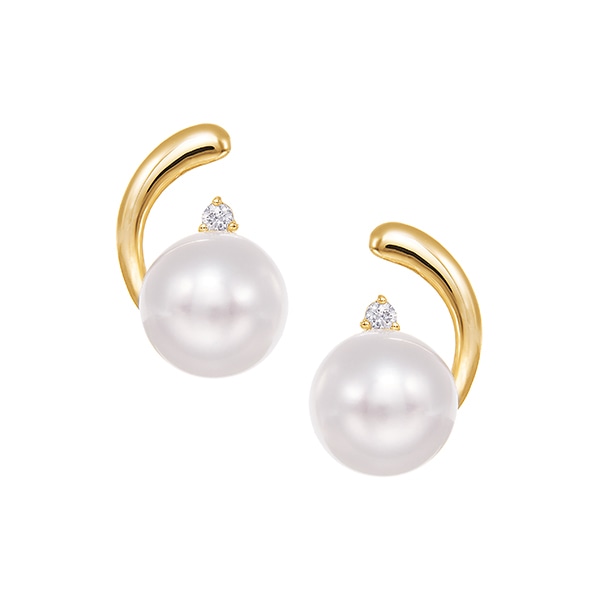 K18イエローゴールドアコヤ真珠ピアス（6.5mm）(RPE258-002)|TSUTSUMI