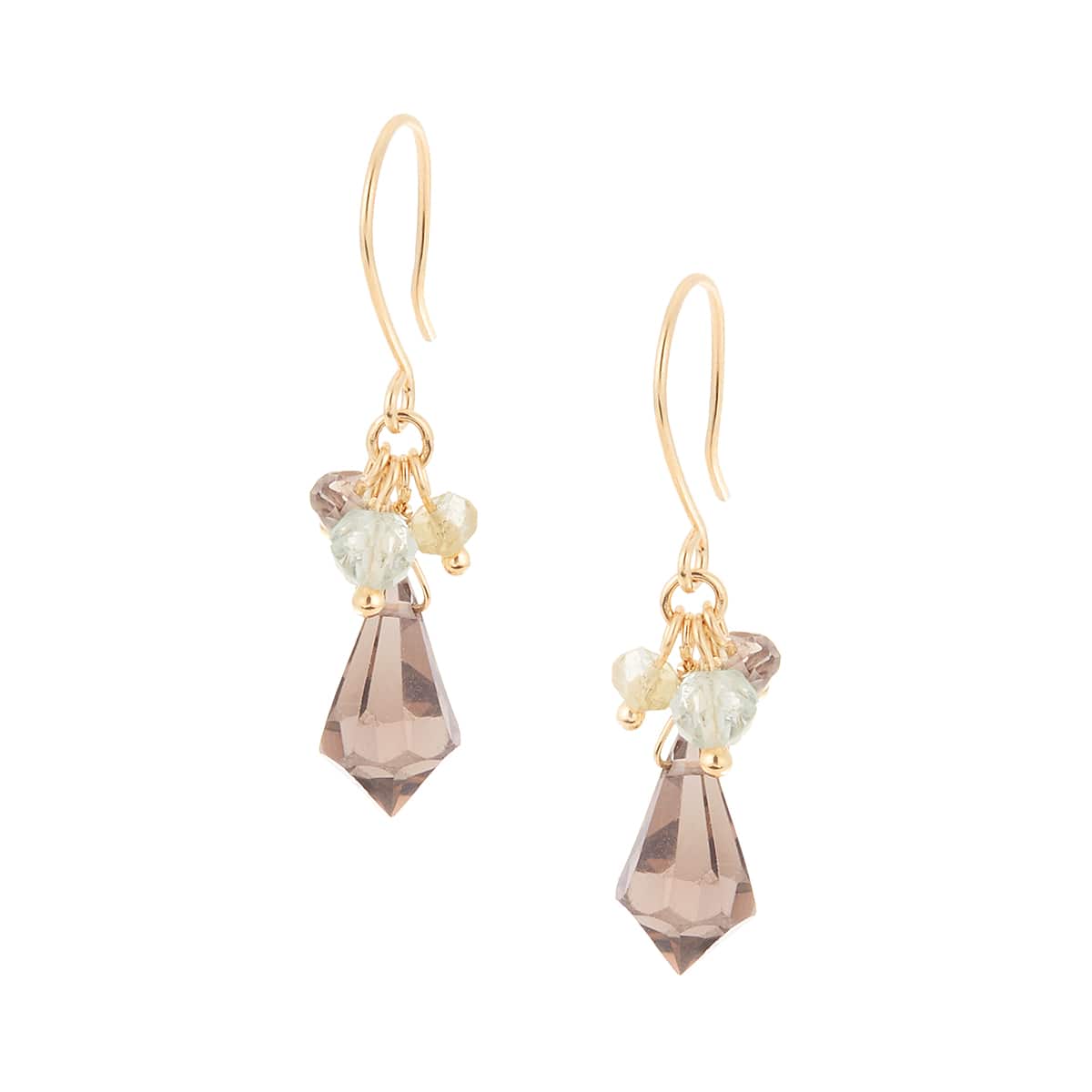 K10イエローゴールドマルチストーンピアス(RPE328-002)|TSUTSUMI