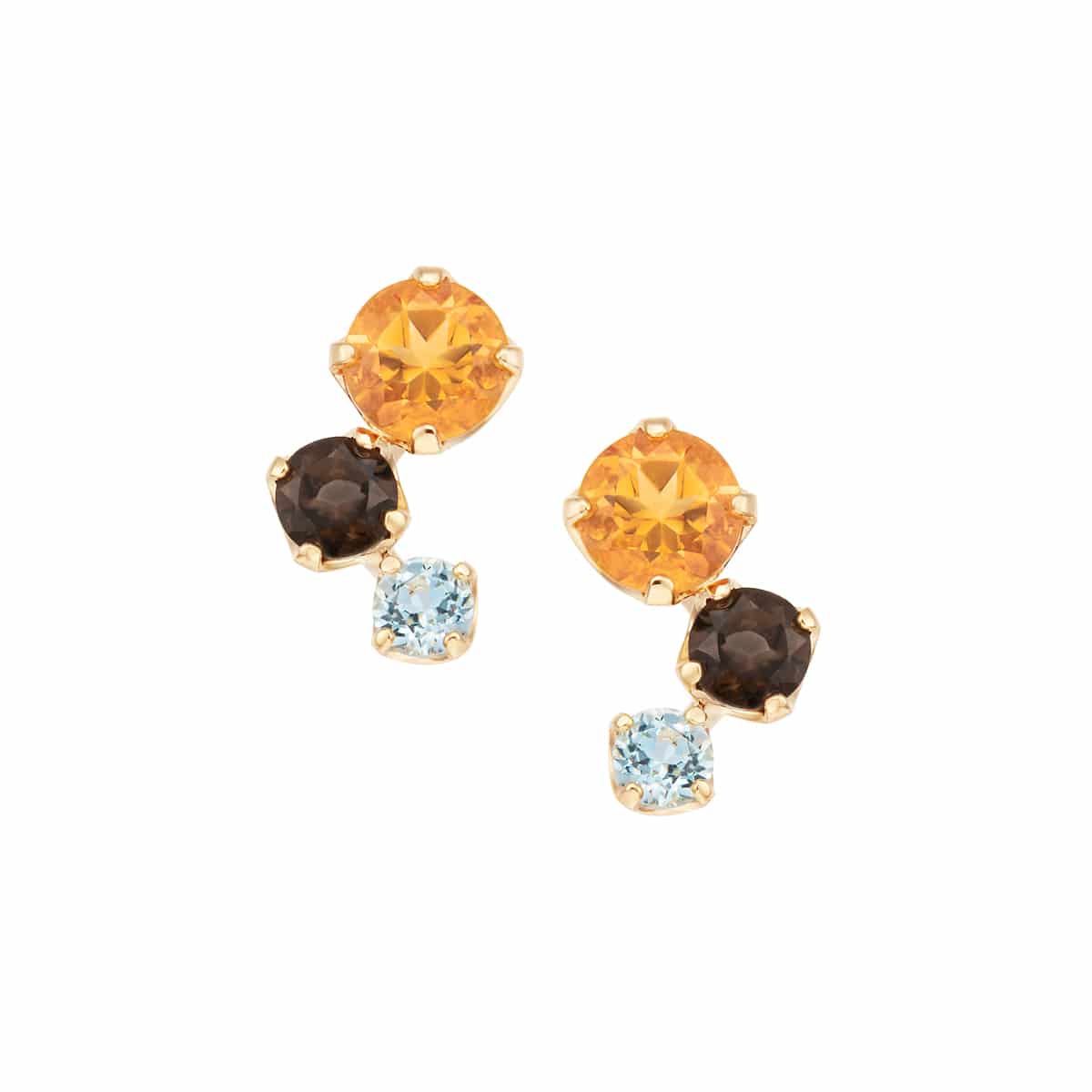 K10イエローゴールドマルチストーンピアス(RPE423-002)|TSUTSUMI