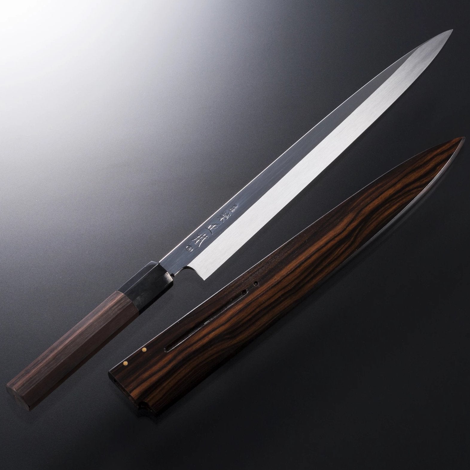 墨流青鋼柳刃庖刀鏡面仕上 – 包丁の築地正本