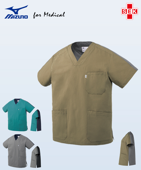 在庫限り】MIZUNO 4wayストレッチ スクラブ(バイカラー)[男女兼用](31