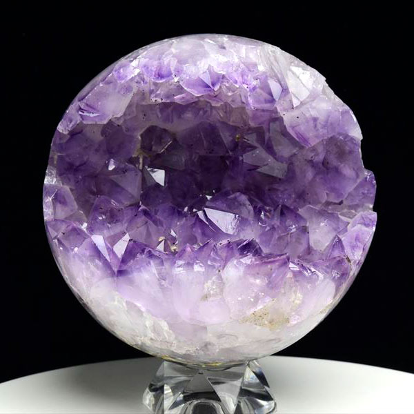 アメジスト 笑口丸玉（クラスター丸玉）ジオード｜アメジスト丸玉