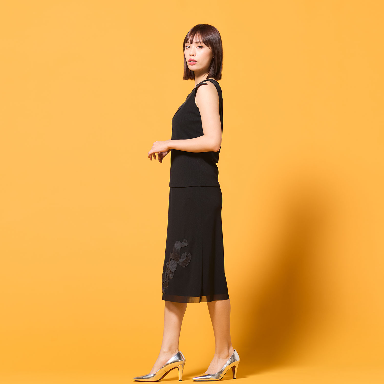 ヴィヴィアンタム VIVIENNE TAM レーススカート 38サイズ ネイビー