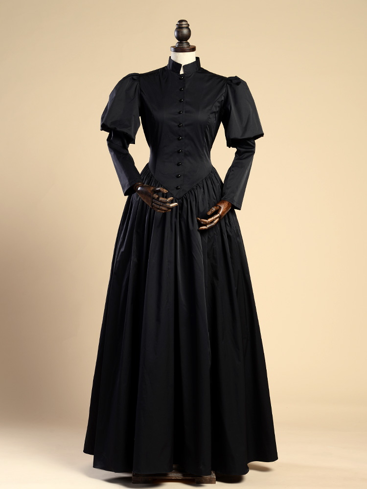 Black Victorian Dickens Era Period Frock Dress Gothic Steampunk