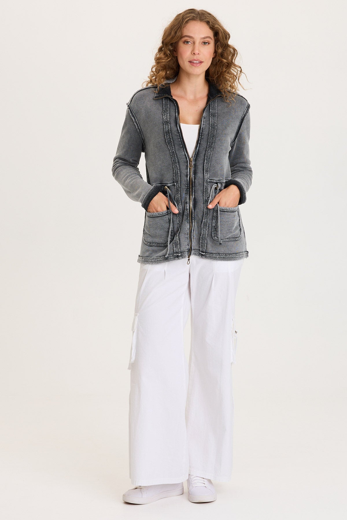 XCVI Lemont Cinchable Waist with Front Pockets and Zip Up Closure