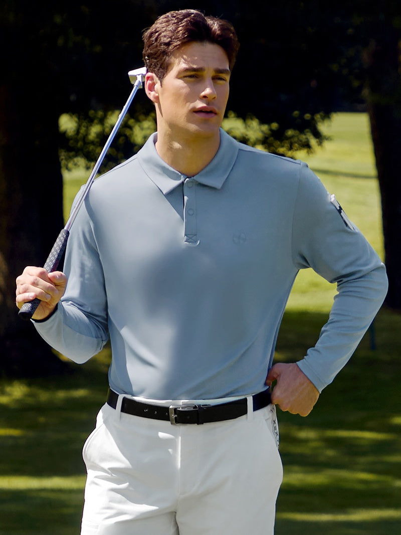 XEXYMENS XGMLT03J3 微起毛 ストレッチ ジャージ ポロシャツ 長袖