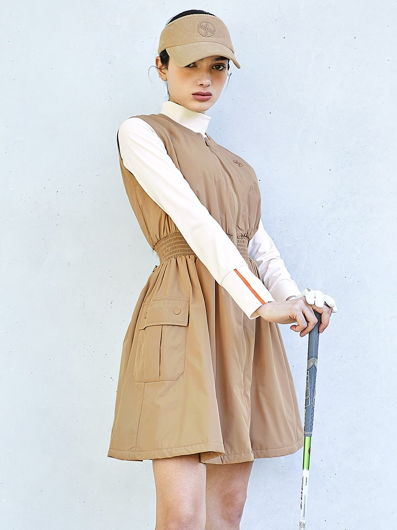 muta】ナイロンジャージーワンピース ベージュ muta】ナイロン