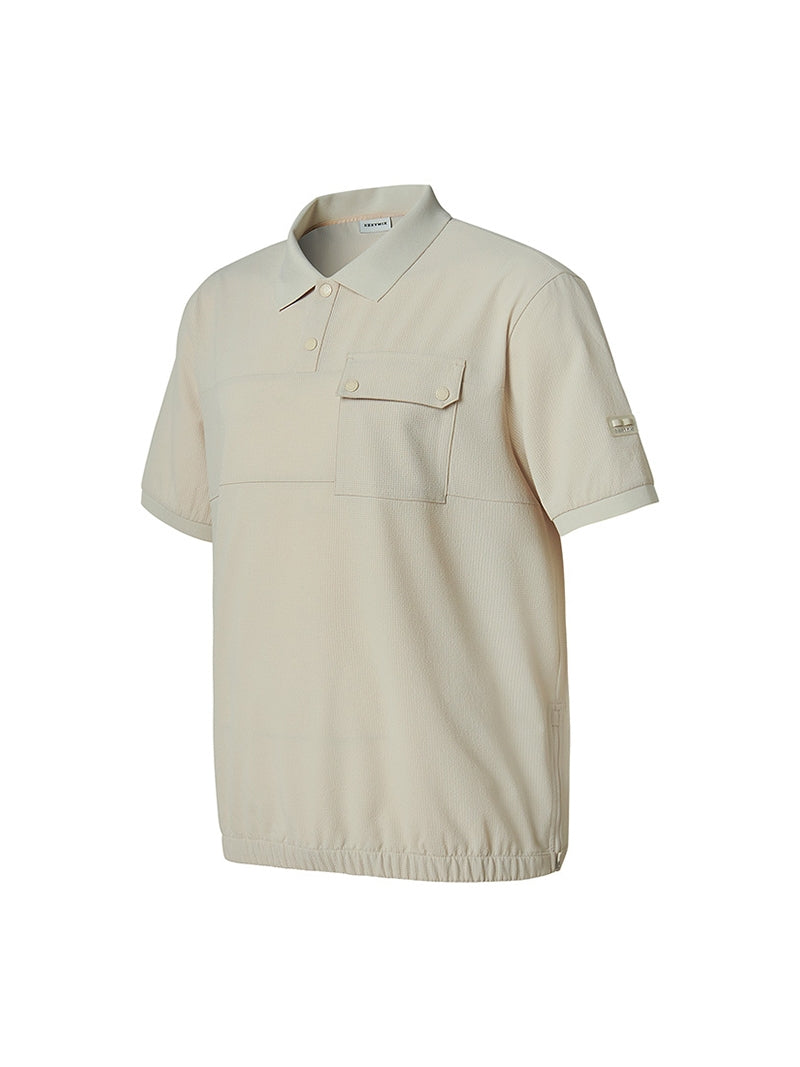 シアサッカー ストレッチ ポロシャツ 半袖