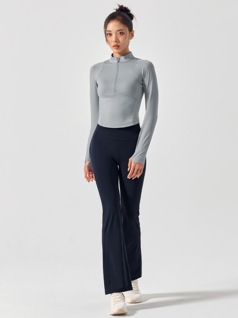 BLACK LABEL シグネチャー パワーライズ フレアレギンス ショート丈