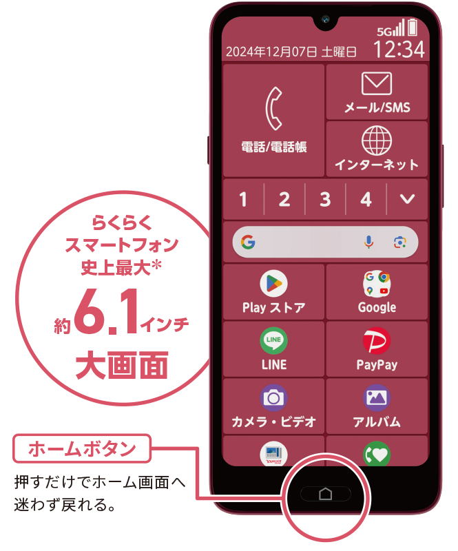 らくらくスマートフォン a｜製品情報｜ワイモバイル（Y!mobile）法人