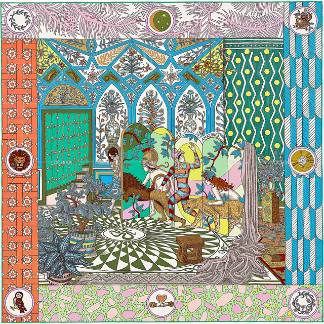 2020秋冬限定 HERMES エルメス スカーフ カレ90 アマゾンのダンス