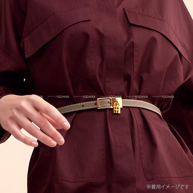 HERMES エルメス ベルト ラッキー15 リバーシブル カデナ ベルト 黒