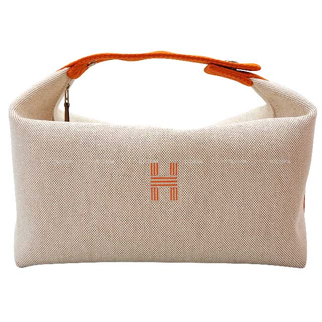 HERMES エルメス ポーチ ブリッドアブラック GM ジグザグ オレンジ