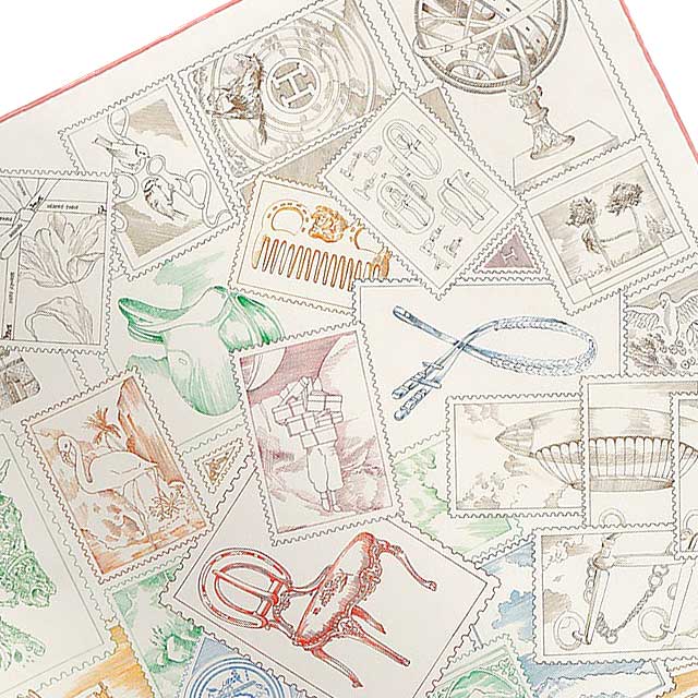 2025年春夏 HERMES エルメス スカーフ カレ90 フォーブルの切手愛好家
