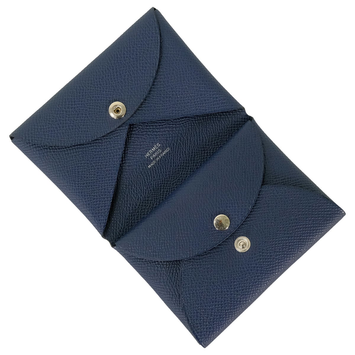 HERMES エルメス カードケース カルヴィ デュオ ブルーアビス エプソン